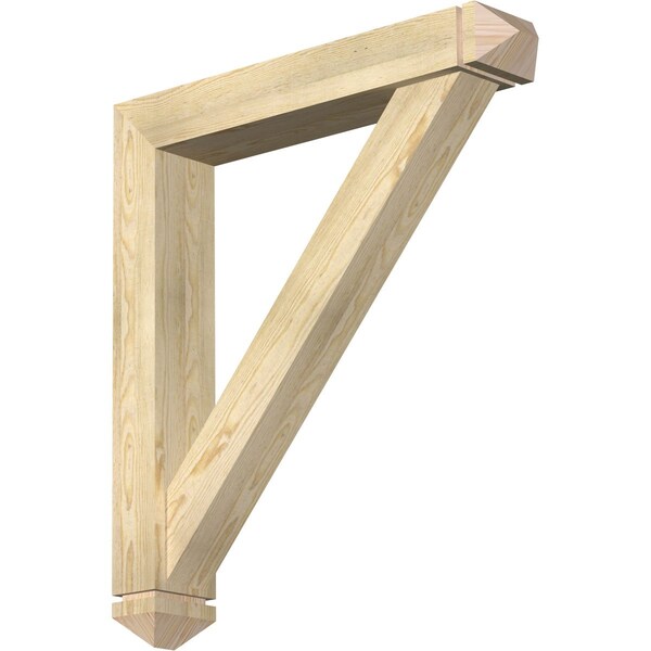Ekena Millwork Traditional Arts and Crafts Rough Sawn Bracket w/ Offset Brace, Douglas Fir, 6"W x 34"D x 38"H BKT0604X34X38TRA03RDF - main